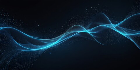 Wall Mural - Abstract particulars blue waves background