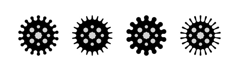 Wall Mural - Collection of isolated viruses on a transparent background – Set of virus icons – Simple virus symbols