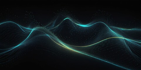 Wall Mural - Abstract particulars black waves background