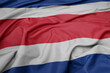 waving colorful national flag of costa rica.