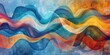 A colorful wave with blue, red, yellow, and green colors. The colors are blended together to create a sense of movement and energy. The image evokes a feeling of freedom and creativity