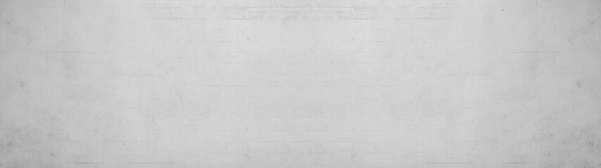 Wall Mural - White gray grey light bright damaged rustic brick wall brickwork stonework masonry concrete cement wallpaper, texture background banner panorama pattern template