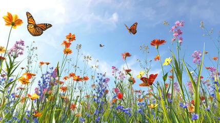 Wall Mural - Colorful bloosm flower in spring 
