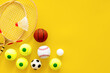 Variety team sport balls and equipment. Sport games background