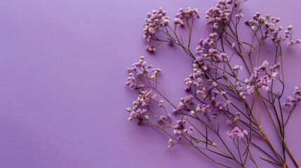 Wall Mural - Purple lavender r flower with purple background with copy space for text.