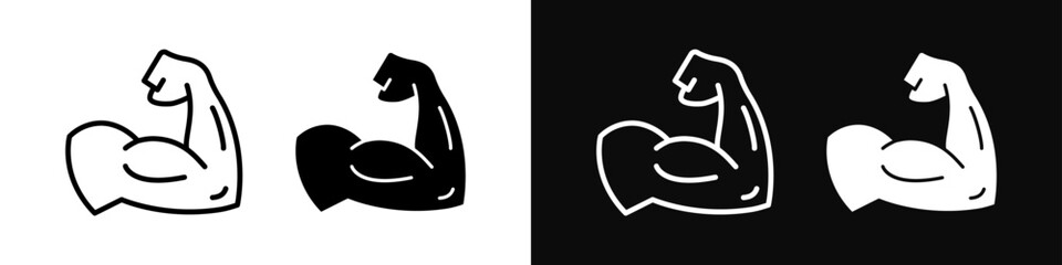 muscle icon. bicep symbol. strong arm vector illustration. gym logo. bodybuilding fitness concept. a