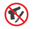 Stop gun and knife warning sign