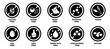 Allergen free label collection for food and drinks. Gluten, sugar, dairy, nitrates, egg, gmo, trans fat, cholesterol free symbols. Free allergy ingredient stamp icons in black. Allergen free icons