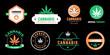 Medical cannabis emblem collection. Set of medical cannabis emblems, label, logo. Abstract vintage cannabis leaf logo