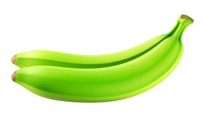 Wall Mural - bunch of green bananas isolated on transparent background cutout