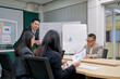 Business team working in meeting room for summarize and discuss matketing result in end of quater.
