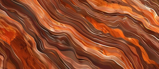 Wall Mural - A close up of a geological phenomenon showcasing a beautiful brown and orange marble texture, resembling wood grain with patterns of peach and amber colors