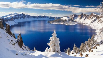 Canvas Print - snow covered mountains