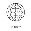 Ethnicity line icon in vector with editable stroke