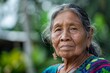 Portrait of an elderly indigenous woman in traditional clothing
