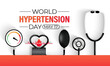 © uazzal - Vector illustration on the theme of World Hypertension day observed on every year May 17. Hypertension show High blood pressure . Banner poster, flyer and background design.