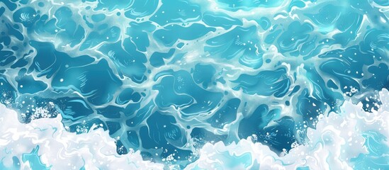 Canvas Print - A closeup shot of a wind wave in the ocean, showcasing the fluid and mesmerizing pattern of the electric blue water. A perfect example of marine biology in motion