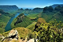 Blyde River Canyon With The Rock Formation Known As "Three Rondavels" (Mpumalanga, South Africa)