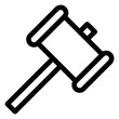 miscellaneous gavel outline icon and illustration