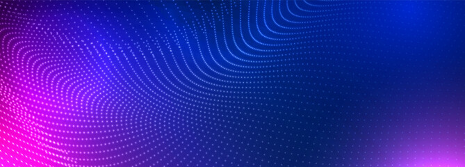 Wall Mural - abstract digital particle dynamic wave technology background. big data visualization. 3d abstract sc