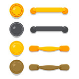 Fototapeta Dinusie - Furniture handles and knobs vector cartoon set isolated on a white background.