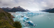 Majestic Glacier View with Floating Icebergs in Lake