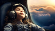 Little girl dreaming to be a pilot.