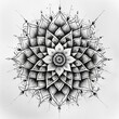 Symmetrical mandala or kaleidoscopic design using angular forms tattoo design