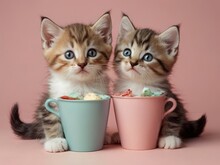 Two Kittens In A Basket