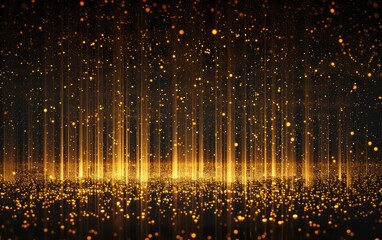 Wall Mural - Stage shaped golden particle background