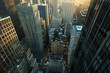 © River Girl - Bustling cityscape featuring tall buildings, captured from a captivating top-down perspective, showcasing urban vibrancy and architectural grandeur