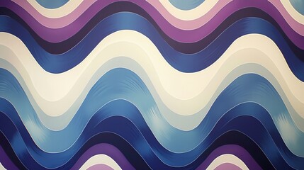 Wall Mural - Chic retro pattern wallpaper The combination of blue  white and flowing lines creates a dynamic and eye-catching pattern. which stimulates feelings of nostalgia for the lively beauty of that era.