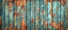 A Close Up Of A Weathered Metal Fence With Remnants Of Blue Paint. The Contrast Of Rust And Aqua Creates A Unique Artistic Pattern, Surrounded By Terrestrial Plants And Twigs
