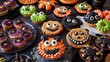 Frightfully funny Halloween dessert array, featuring cookie monsters, witch's digits, and eye-popping treats