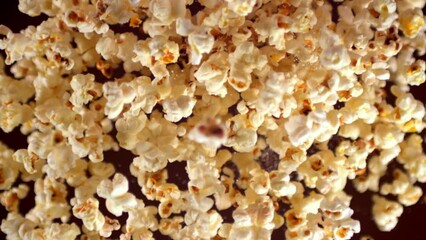 Wall Mural - Super slow motion popcorn . Filmed on a high-speed camera at 1000 fps. High quality FullHD footage