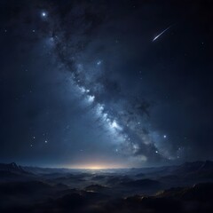 Wall Mural - Night sky with stars and galaxy