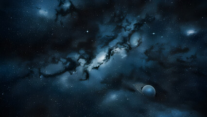 Wall Mural - Night sky with stars and galaxy