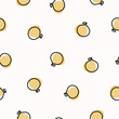 Seamless pattern with cute pomelo fruits