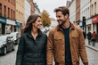 © ThomasLENNE - Happy Couple standing on street