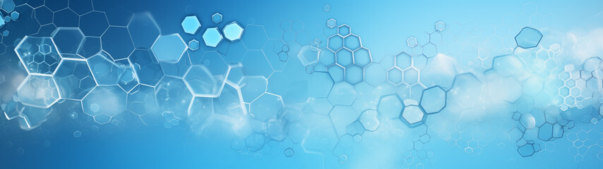 Poster - Blue Hexagonal Digital Technology Background