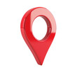 Red 3D Location Pin on Transparent Background
