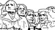 A simple flat illustration of Mount Rushmore