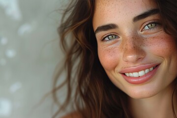 Poster - Glamorous Studio Capture: Close-Up of a Model's Face