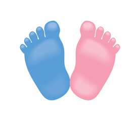 Canvas Print - gender reveal footprints