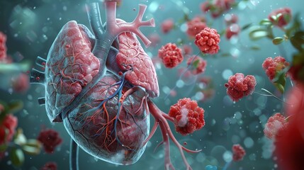 Sticker - Pulmonary embolism in focus a medical illustration with