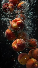 Sticker - A bunch of peaches floating in the water