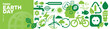 Earth day banner. Vector concept for graphic and web design, business presentation, marketing and print material, social media.
