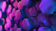abstract background with hexagons purple and blue 3d wallpaper, modern business presentation background, website homepage banner 