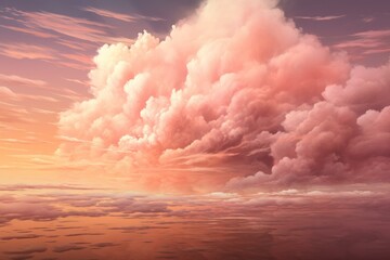 Wall Mural - Mesmerizing Pink clouds fantastic. Sugar floss. Generate Ai