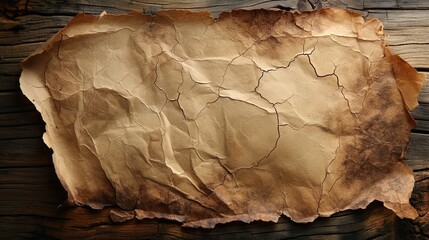 Old Paper Lying On A Wooden Surface. Illustration On The Theme Of Materials And Textures.  Generative AI	
